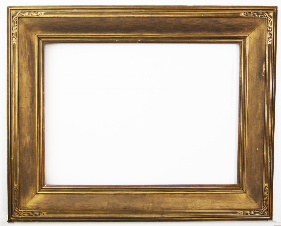 Arts and crafts frame by Newcomb Macklin: American 20th C. hand carved and gilded late arts and crafts by Newcomb MacklinCanvas that frame will accommodate: 22 x 30 Frame width: 6