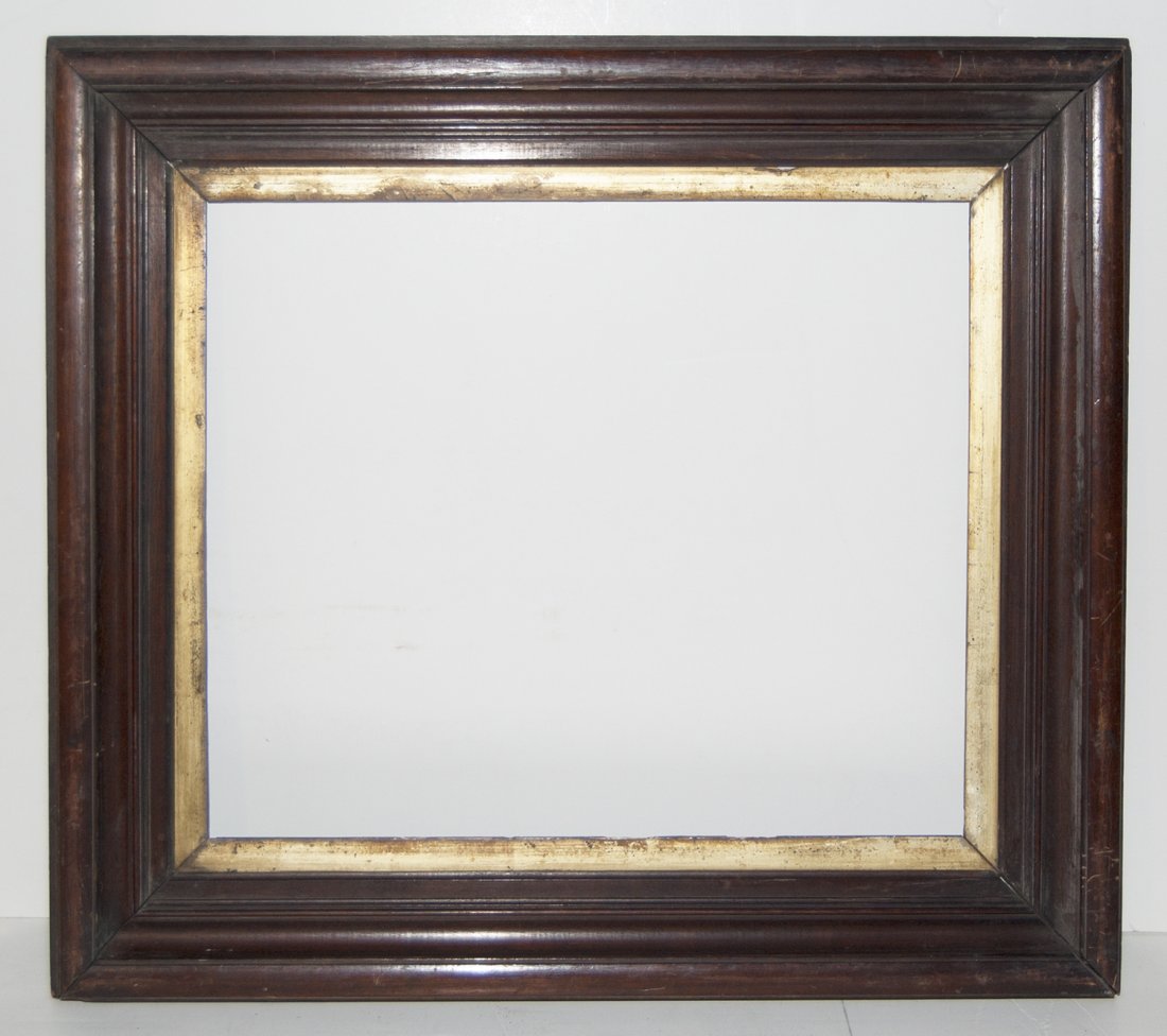 American 19th C. cove oak frame with gilded liner (1 of 1)