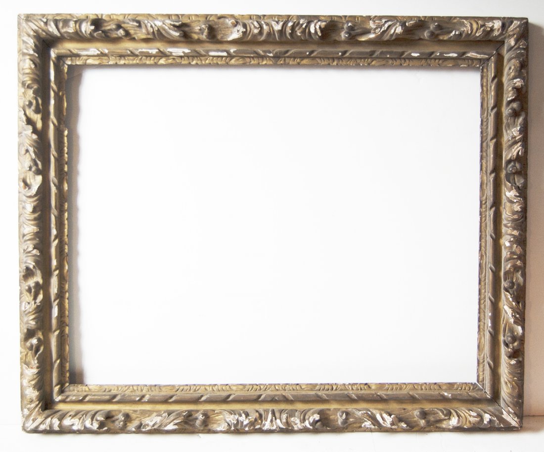 French 18th C. hand carved Louis frame: French 18th C. hand carved and gilded Louis frameCanvas that frame will accommodate: 26 x 33 Frame width: 4