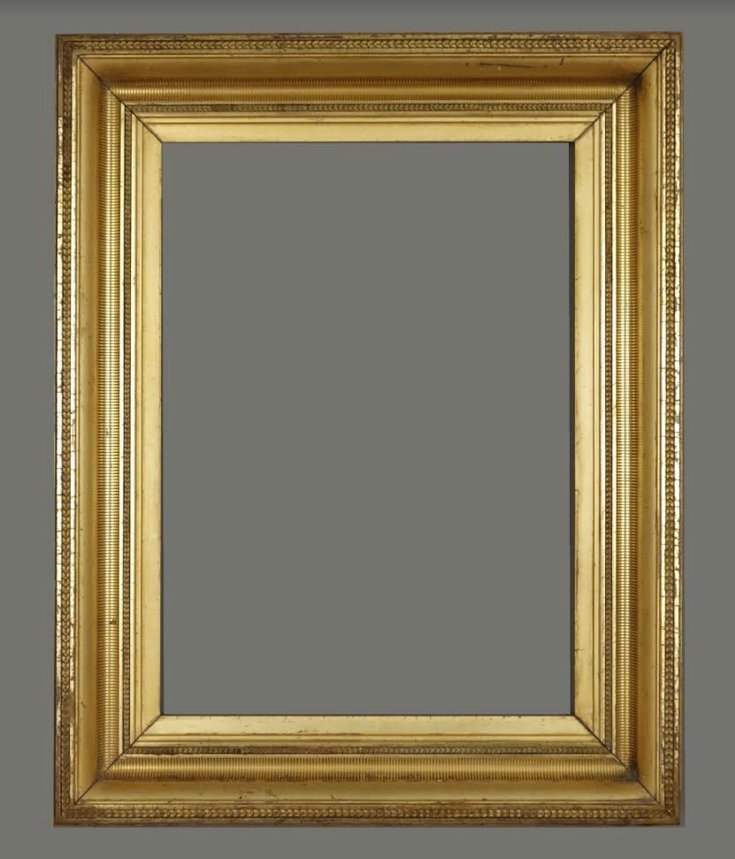 American 19th C. vermeil gilded stenciled cove frame (1 of 1)