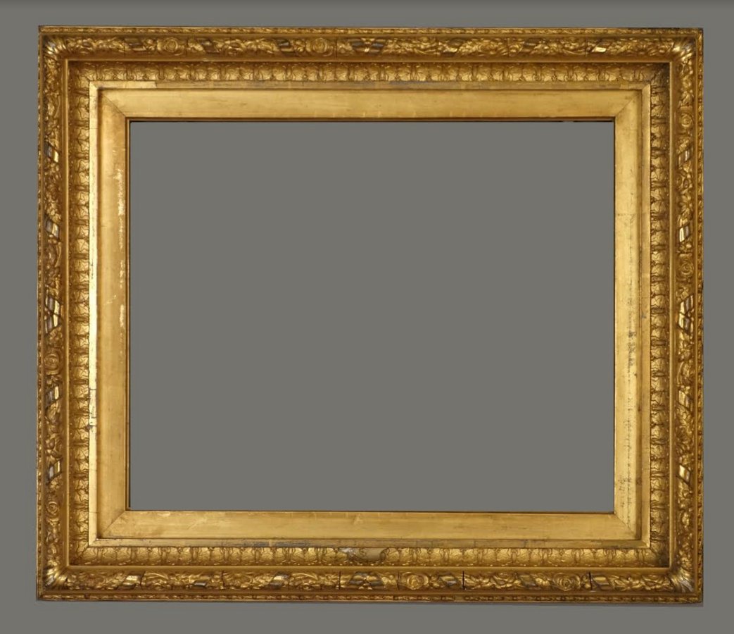 American 19th C. applied ornament & gilded cove frame (1 of 1)