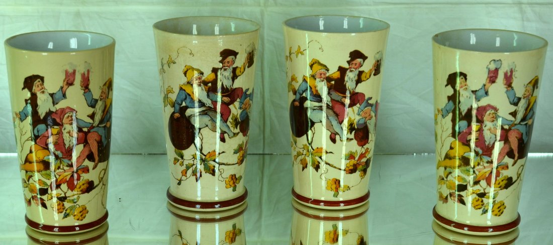 4 Mettlach Character 1/4L Beer glasses: Villeroy & Boch Germany marked