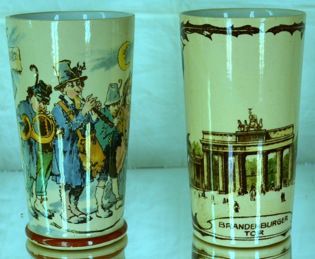 2 Mettlach 1/4 L Beer Glasses: Villeroy & Boch Germany marked