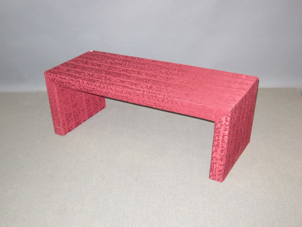 FENDI CASA RED UPHOLSTERED BENCH: 44" LONG