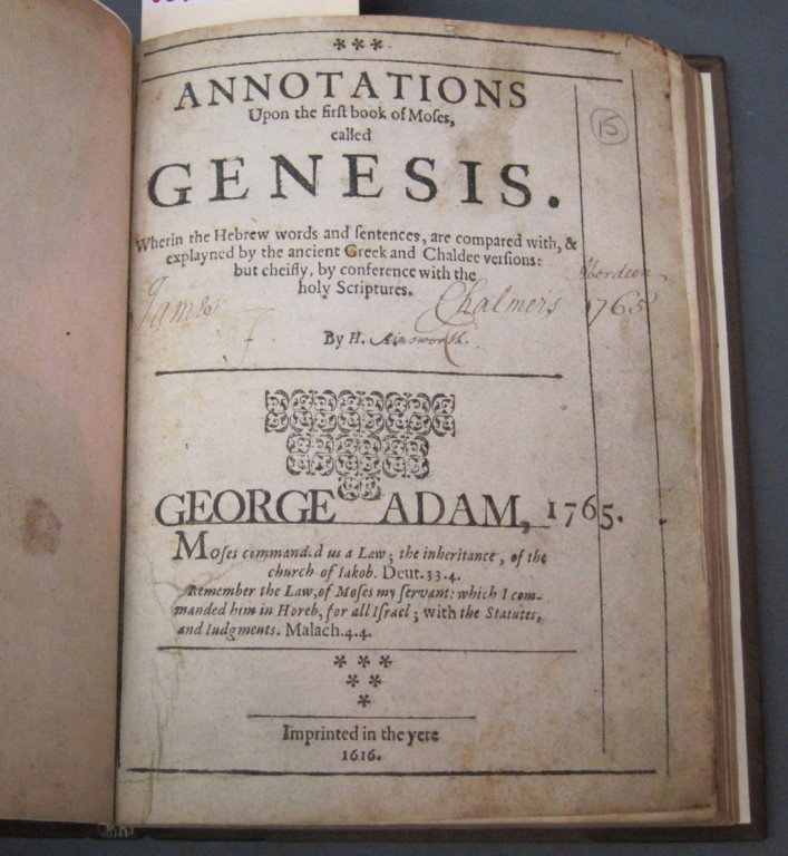 ANNOTATIONS: Upon the first book of Moses called Genesis. reprinted in the year 1616 Four Volumes.