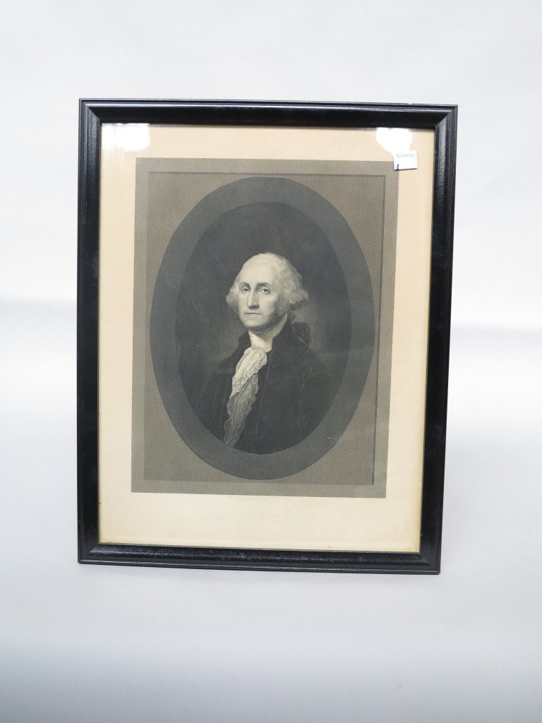 GEORGE WASHINGTON ENGRAVING: After a Gilbert Stuart portrait. Engraved by H.B. Hall's Sons New York. 16 x 12.5." Provenance: Property from a Fine Larchmont New York estate.