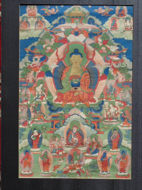 Antique Thangka, Buddha & various figures (1 of 10)