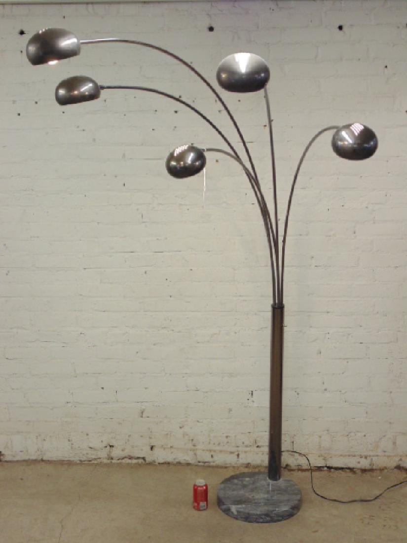 Mid Century chrome floor lamp with marble base (1 of 8)