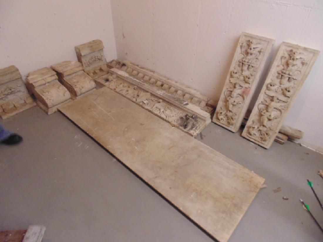 19th Century gilded age carved Italian marble fireplace (1 of 10)