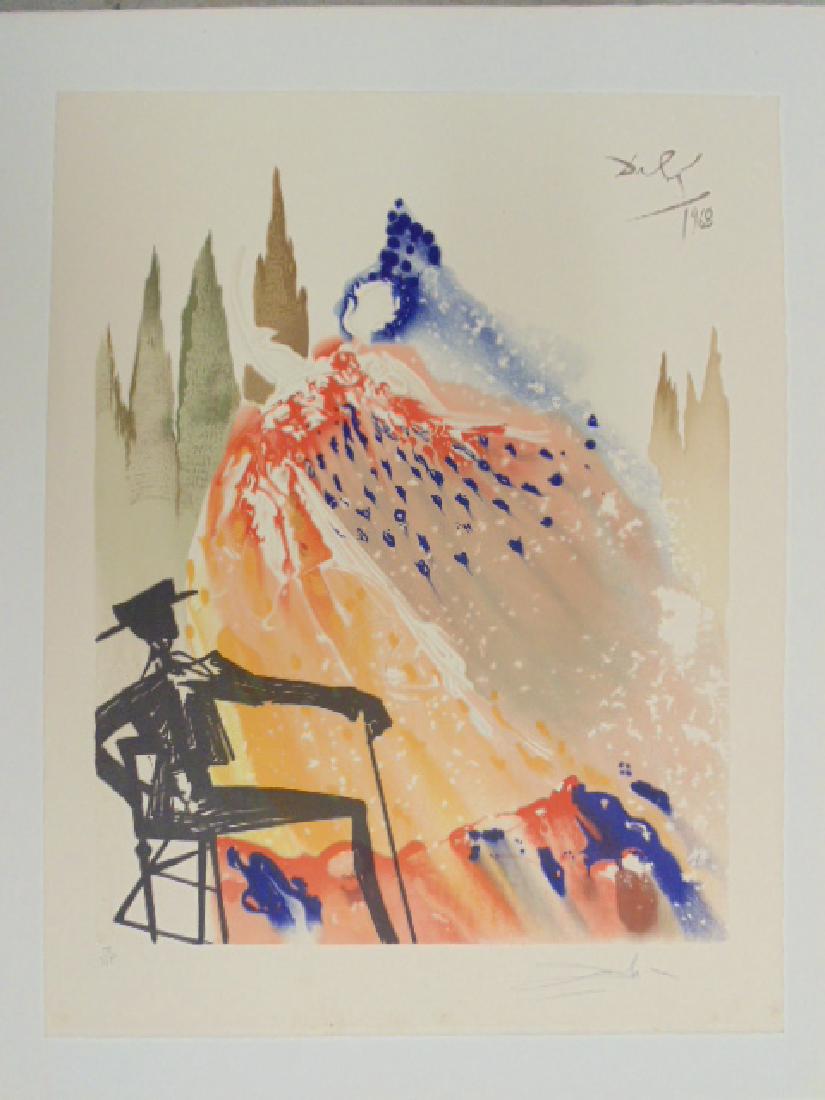 Salvador Dali lithograph, figure with hat (1 of 7)