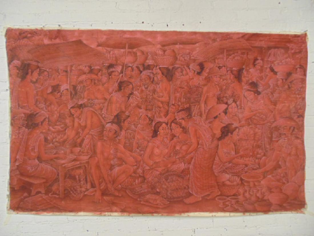 Painting, market scene Ubud, Bali, M.D. Retjep (1 of 10)