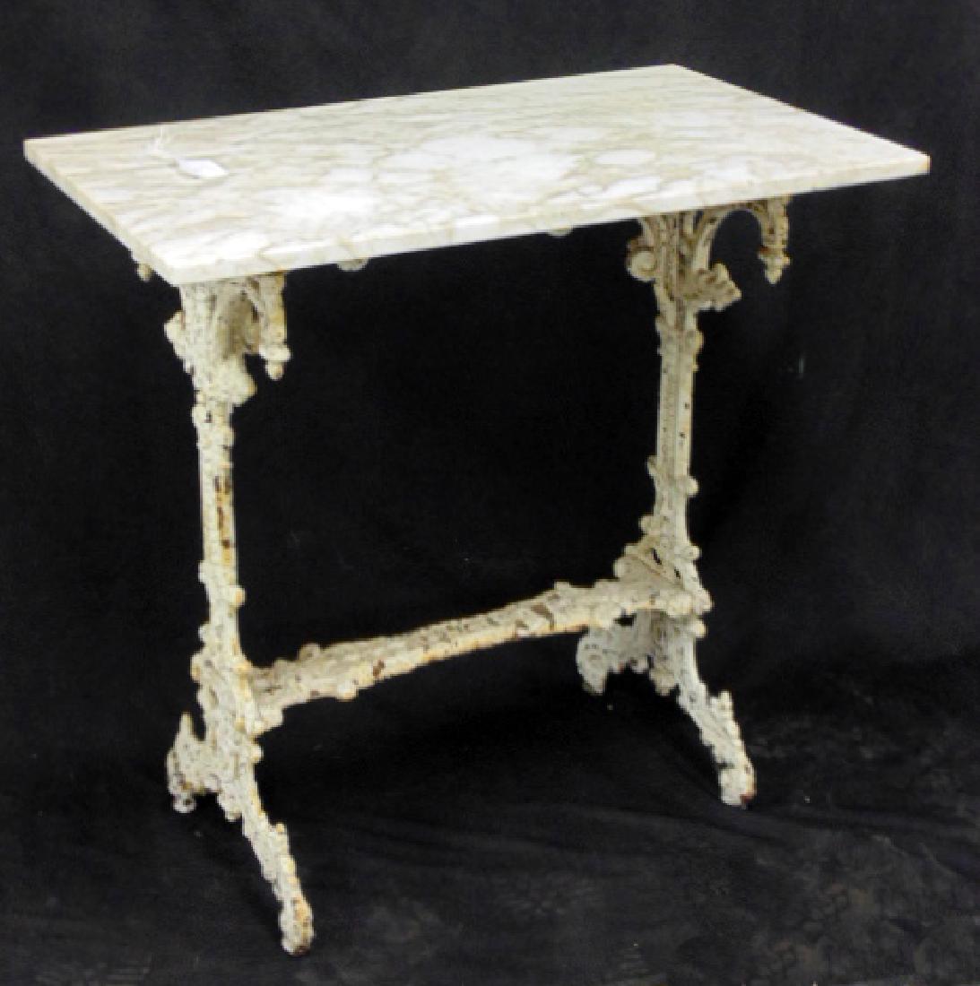 Iron base marble top side table (1 of 8)