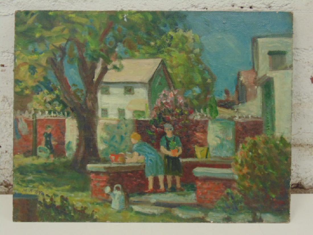 Painting, backyard scene, Cold Spring, Michael Kelly (1 of 7)
