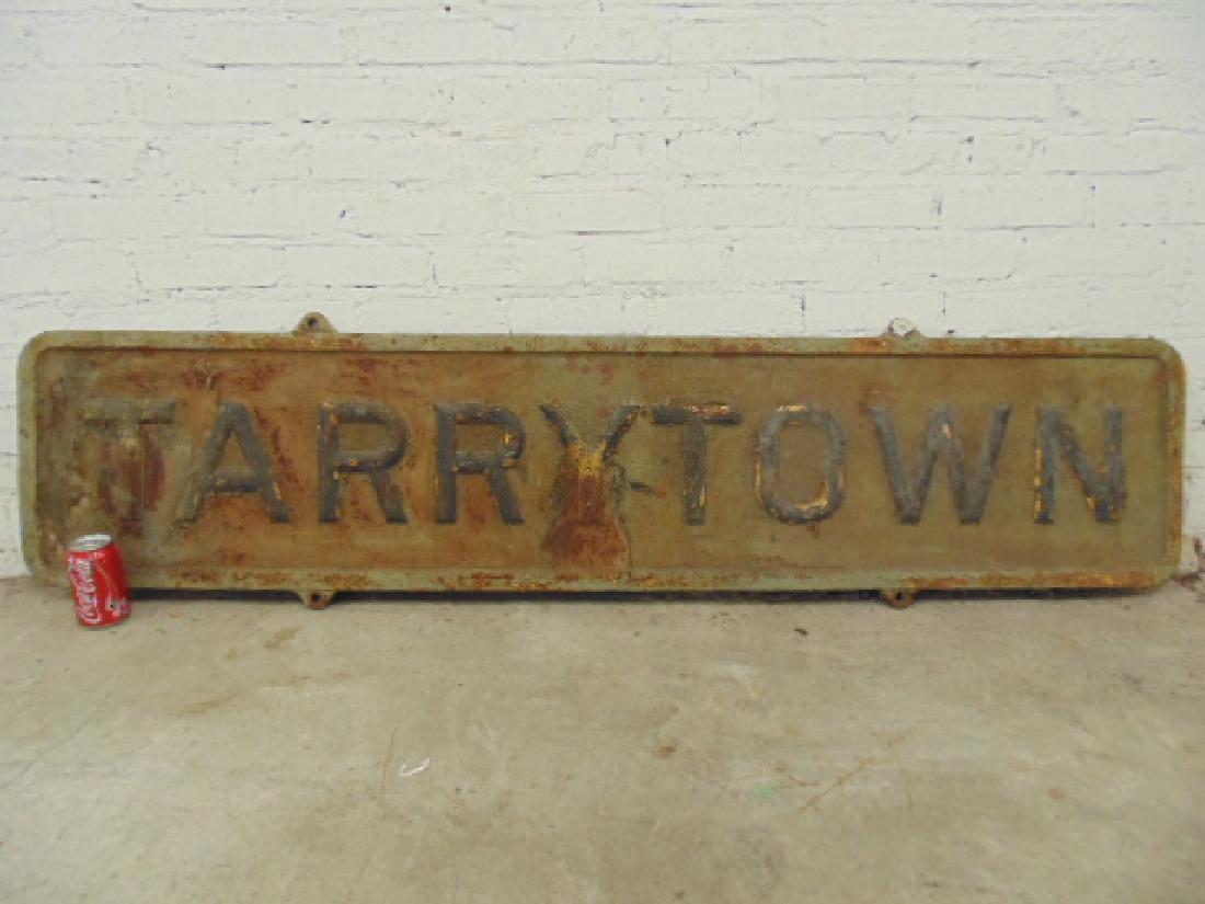 Cast iron sign, Tarrytown railroad station (1 of 6)