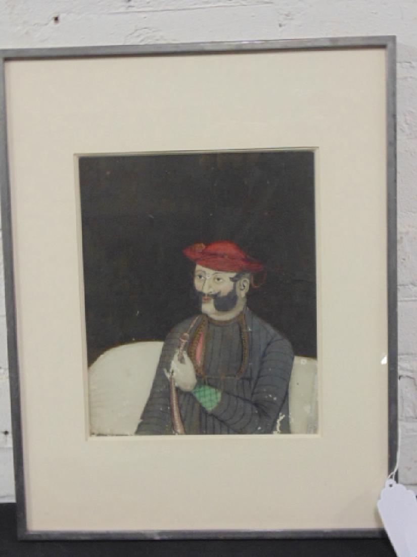 Indo-Persian portrait, man with water pipe (1 of 6)