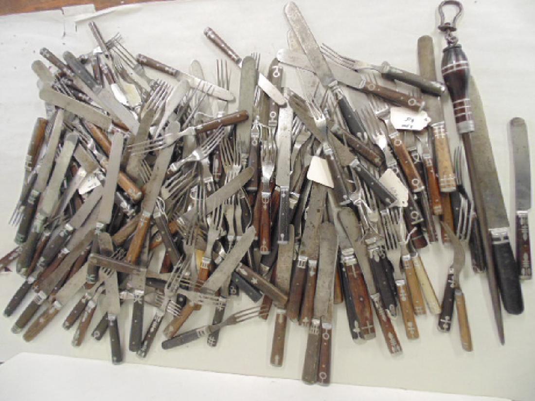 Large lot wood handles flatware, cutlery (1 of 10)