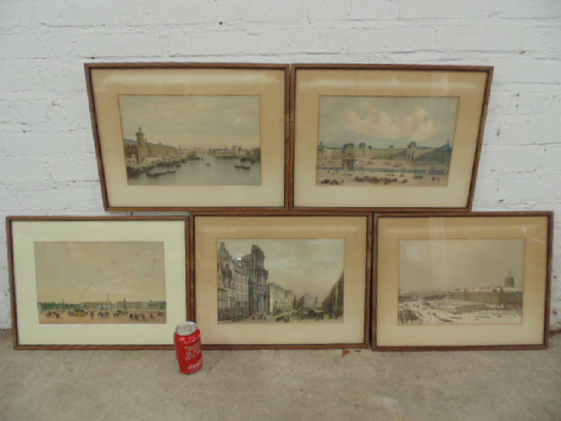 5 etchings, 18th Century scenes of Paris (1 of 10)