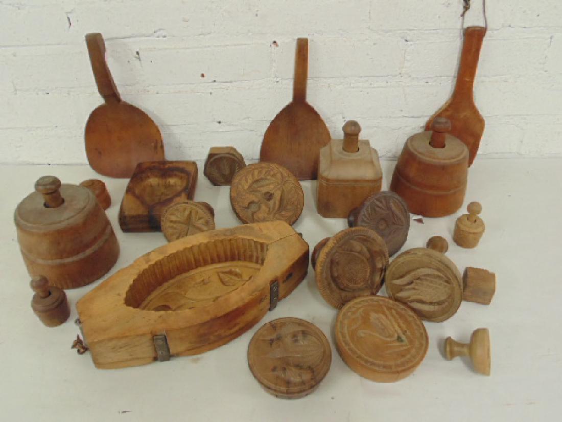 Large lot wood butter molds, scoops (1 of 6)