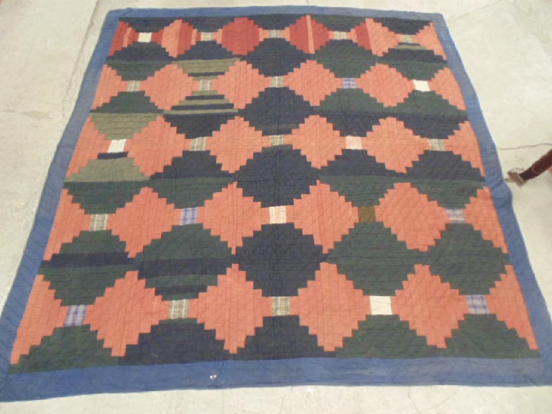 Brown & black quilt, block pattern, quilt (1 of 4)