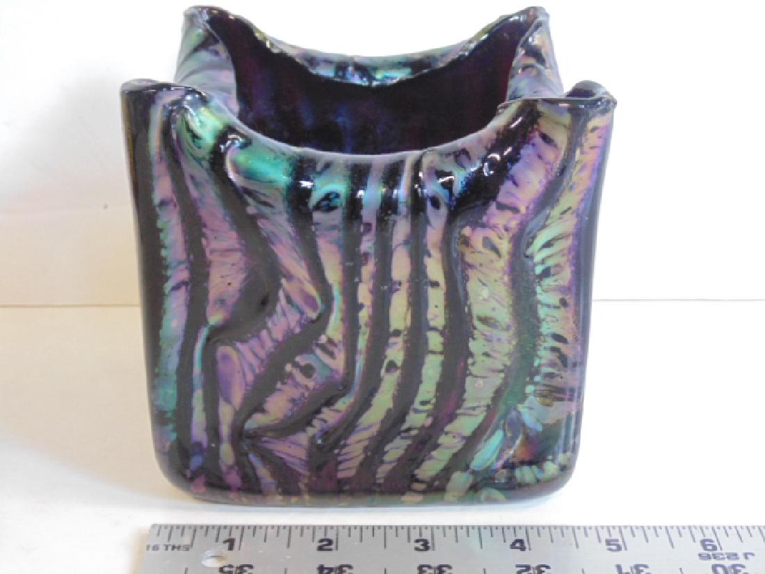 Purple & blue art glass Loetz type bowl (1 of 6)