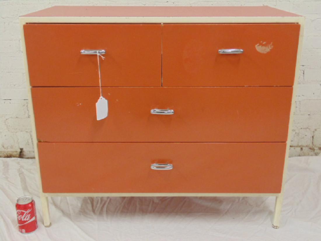 Herman Miller chest, orange in white frame (1 of 6)
