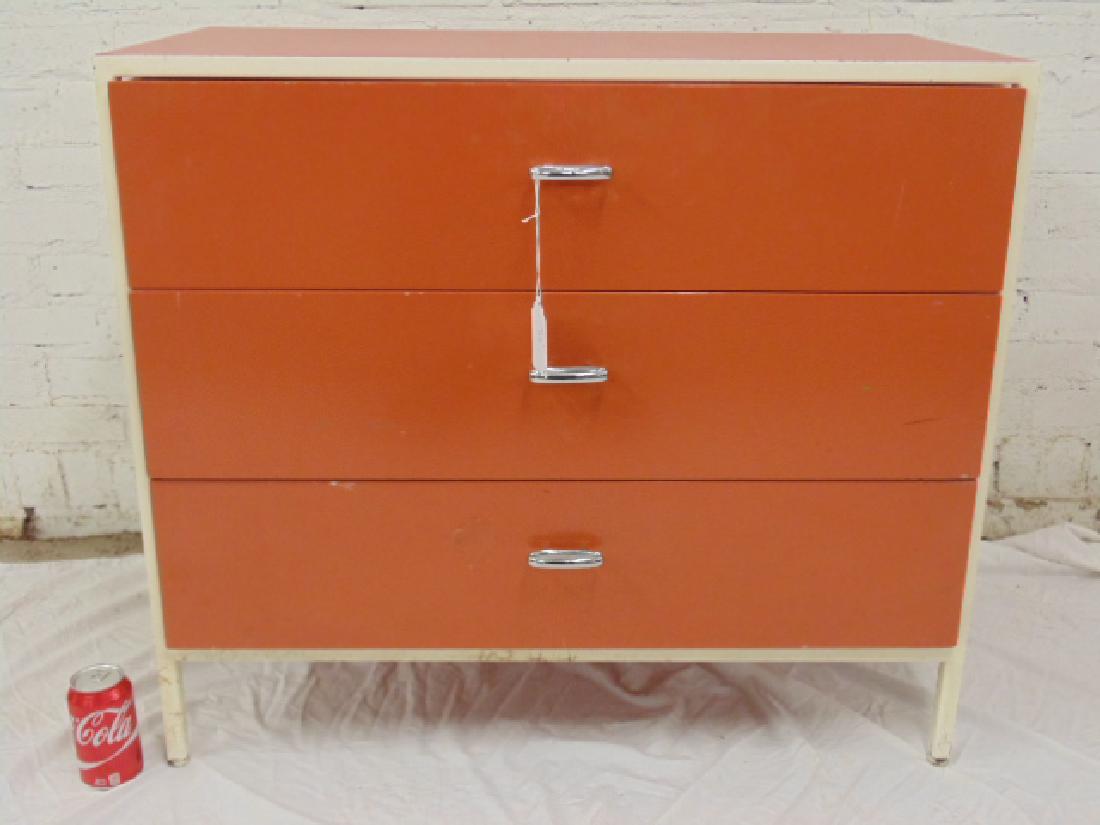 Herman Miller chest, orange in white frame (1 of 6)