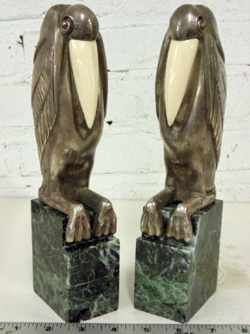 Pair silvered bronze Marcel Bouraine bookends (1 of 6)