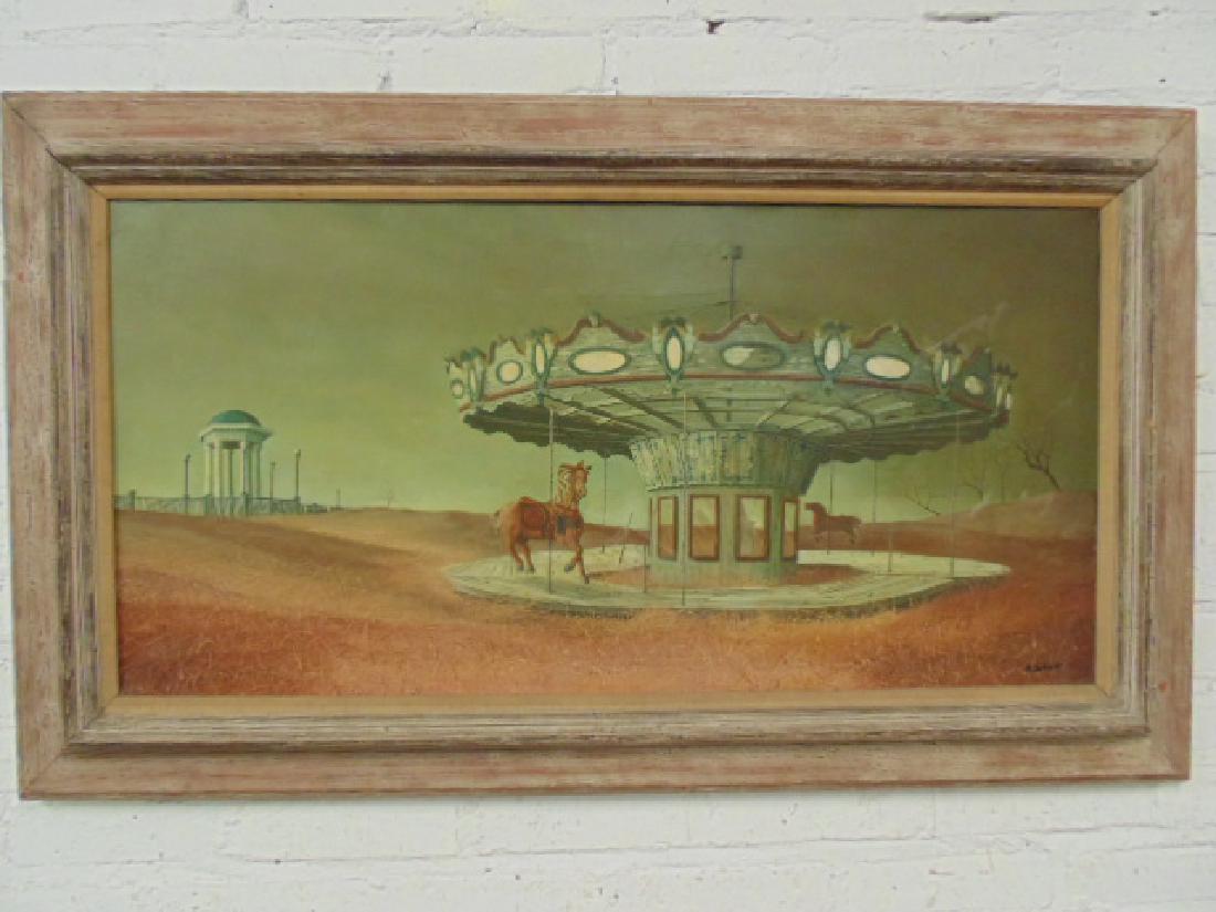 Painting, "Carousel", signed Albert Schroder (1 of 7)