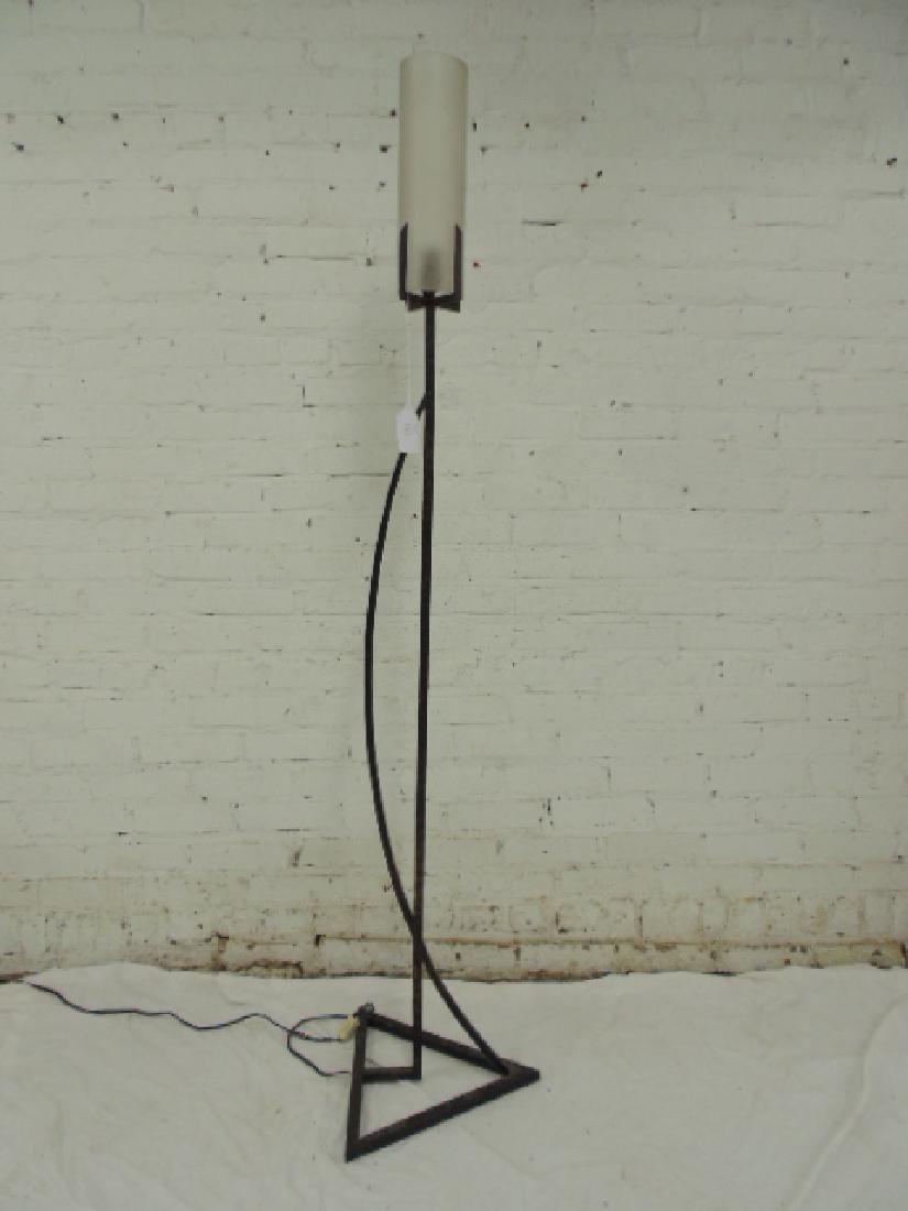 Bronze floor lamp with glass shade by Paul Lobel (1 of 7)