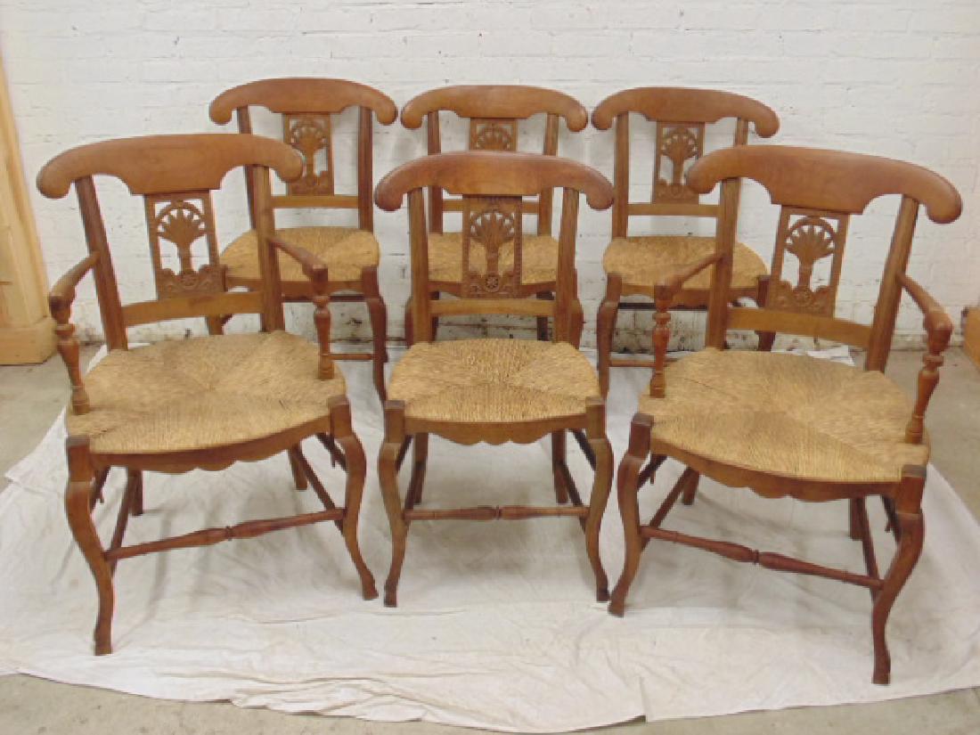 Set 6 carved back, French provincial chairs (1 of 8)