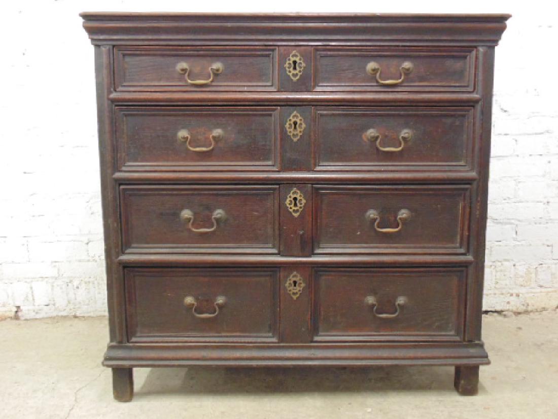 Antique English oak 4 drawer chest (1 of 7)