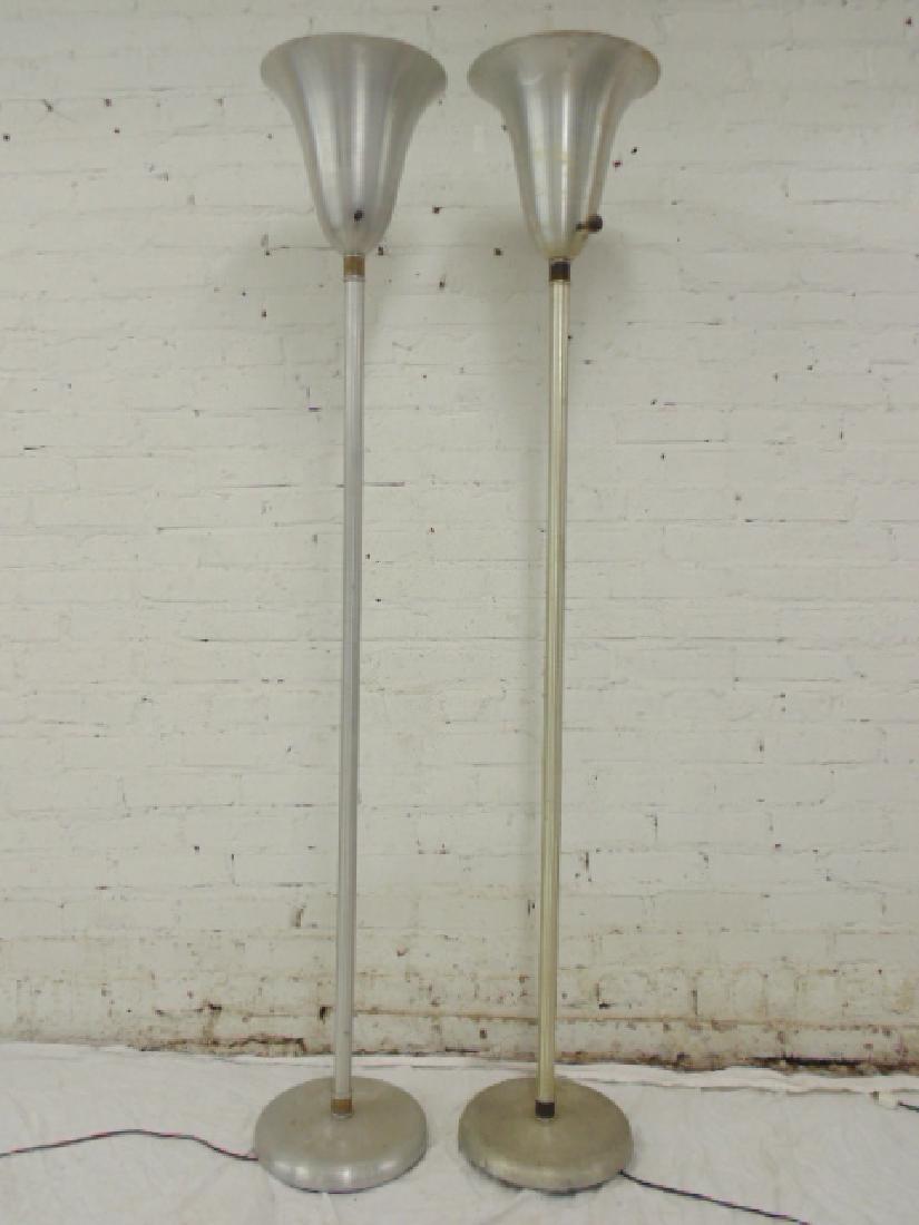 2 Russel Wright spun aluminum torchiers (1 of 6)