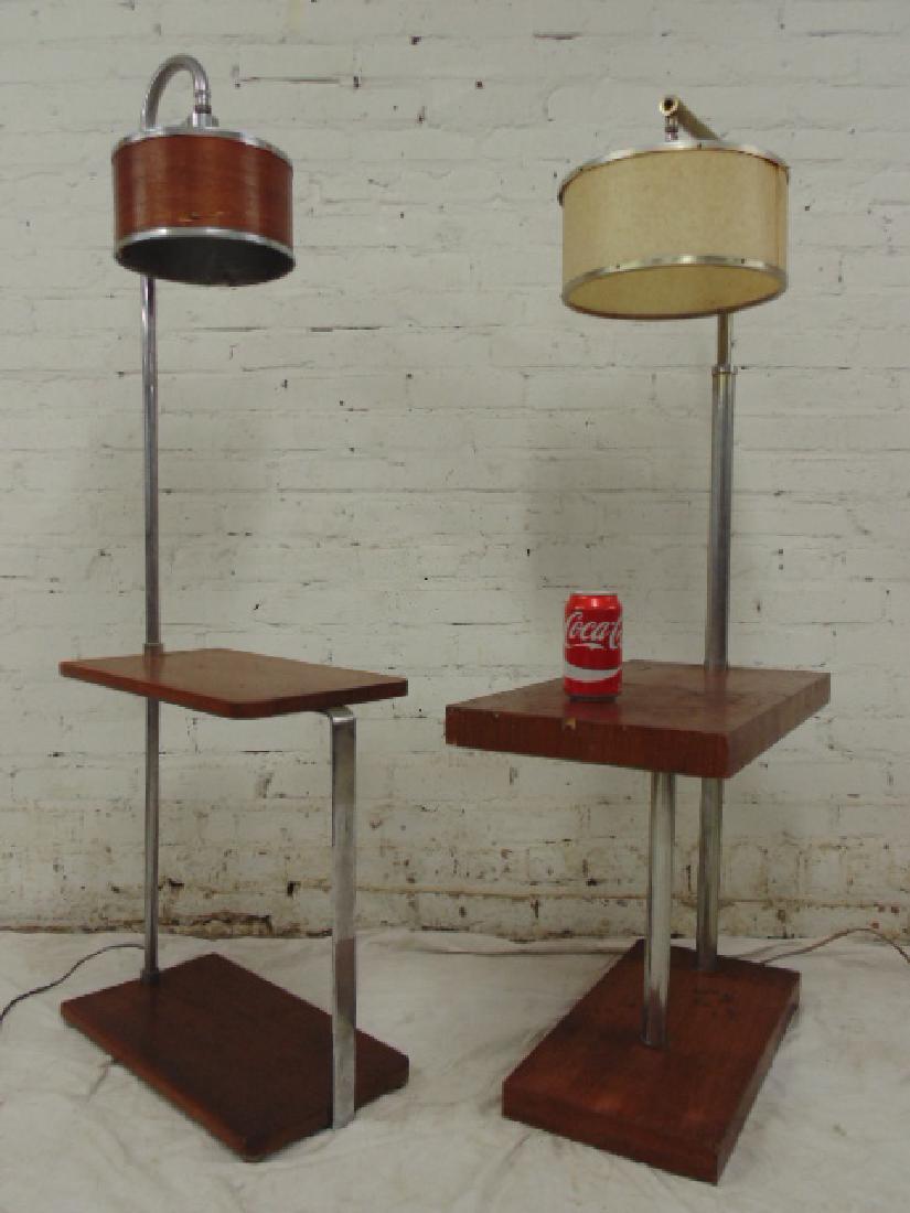 2 Mid Century lamp tables, chrome & walnut (1 of 6)