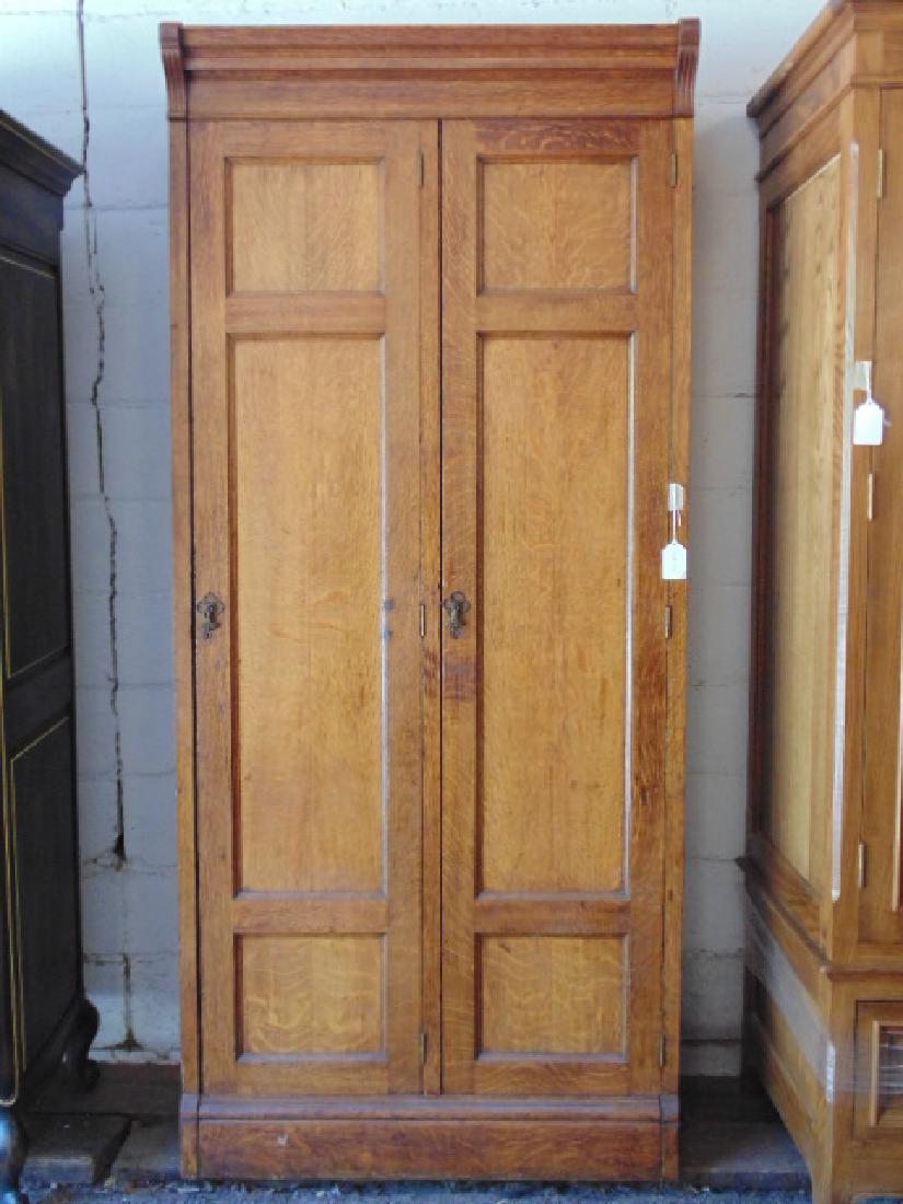Oak Double Door Locker Cabinet Wardrobe (1 of 6)