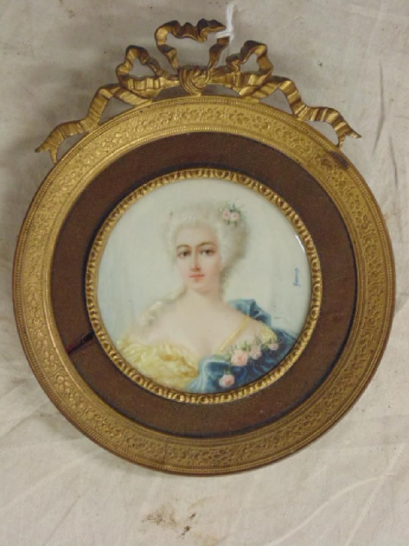 Miniature Portrait Painting of a Lady Signed (1 of 6)