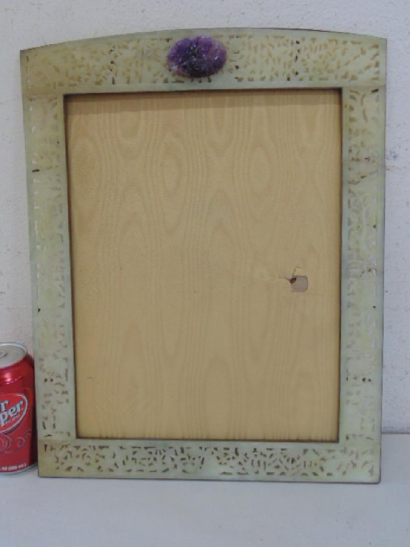 Carved Asian Jade frame with amethyst jewel (1 of 9)
