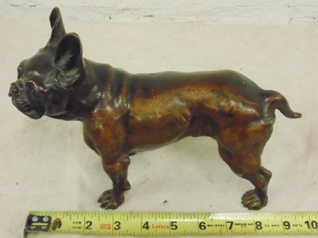 Bronze bulldog, dark brown patina, signed (1 of 6)