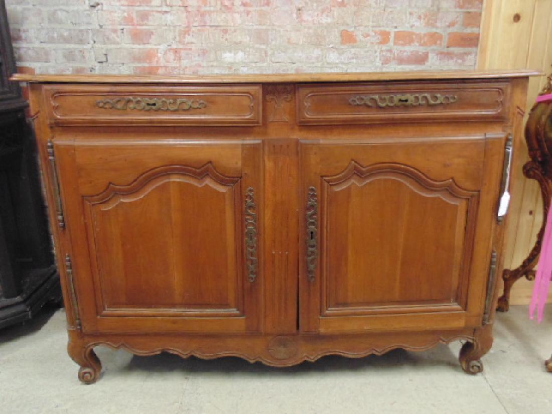 Antique French cabinet, 2 drawers, 2 door base (1 of 6)
