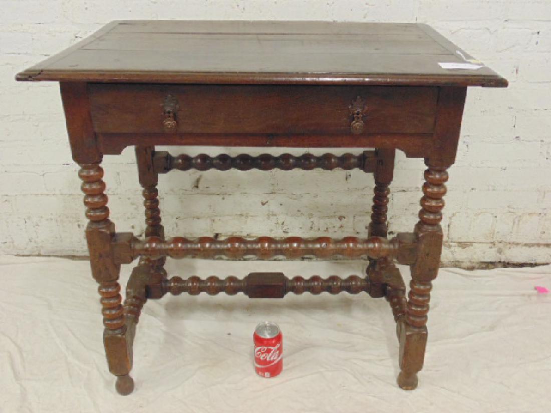 Antique English Jacobean single drawer table (1 of 6)