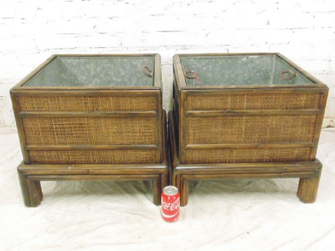 Pair McGuire bamboo planters with zinc inserts (1 of 8)