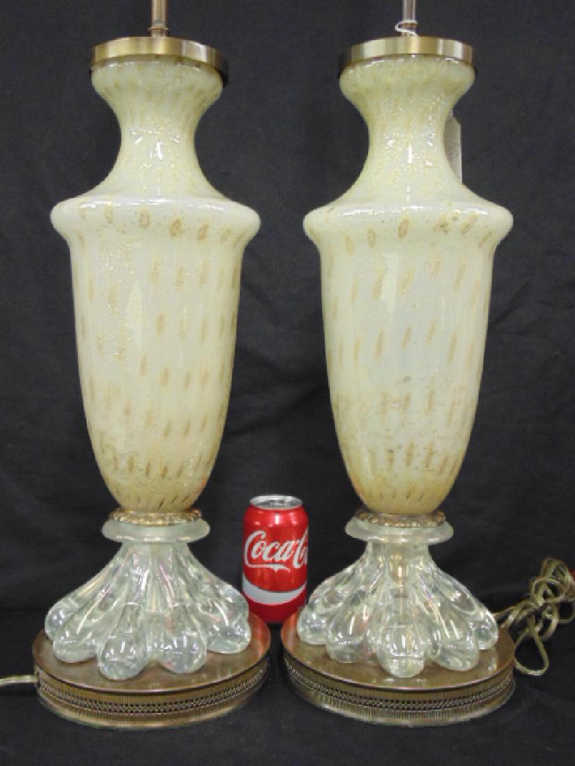 Pair Italian, Murano art glass table lamps (1 of 7)