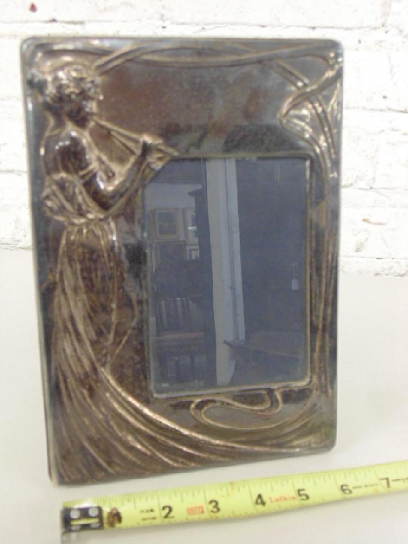 English silver picture frame with figure of woman (1 of 4)