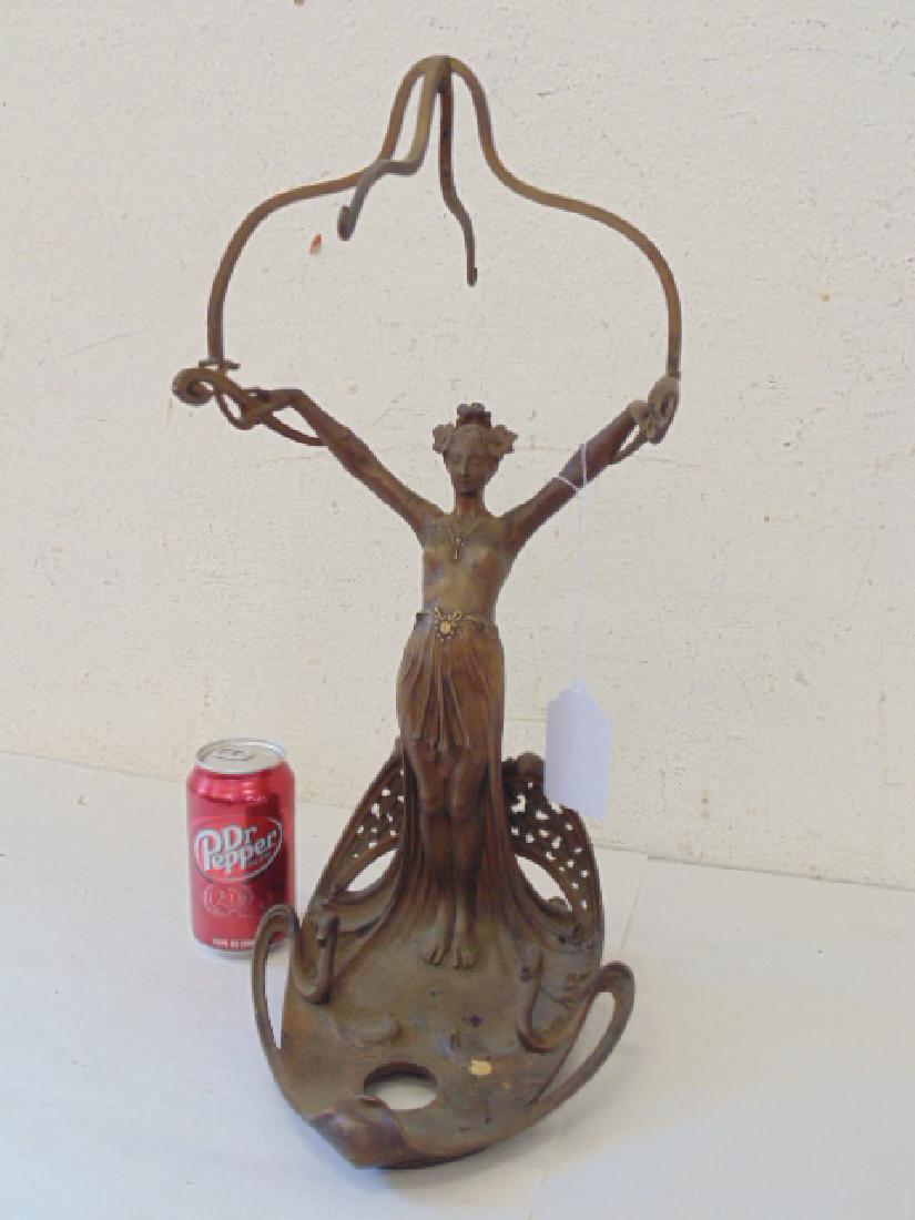 Figural bronze lamp base, signed A. Fery (1 of 9)
