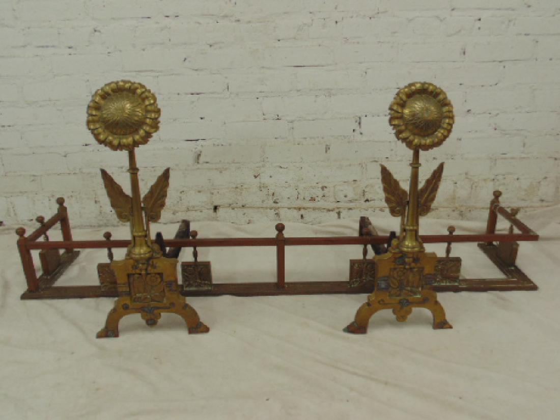 Brass aesthetic andirons &  fender by William C. Peet (1 of 9)