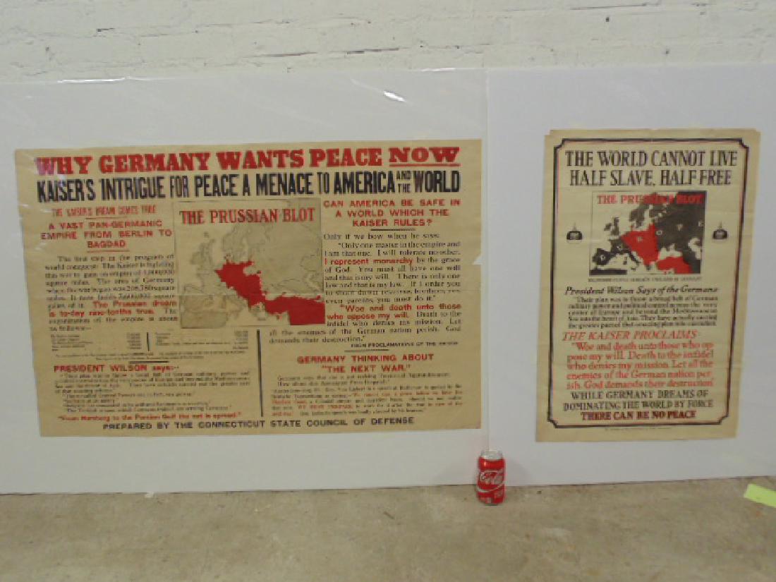 2 WW1 posters, "The Prussian Blot" "The World cannot (1 of 8)