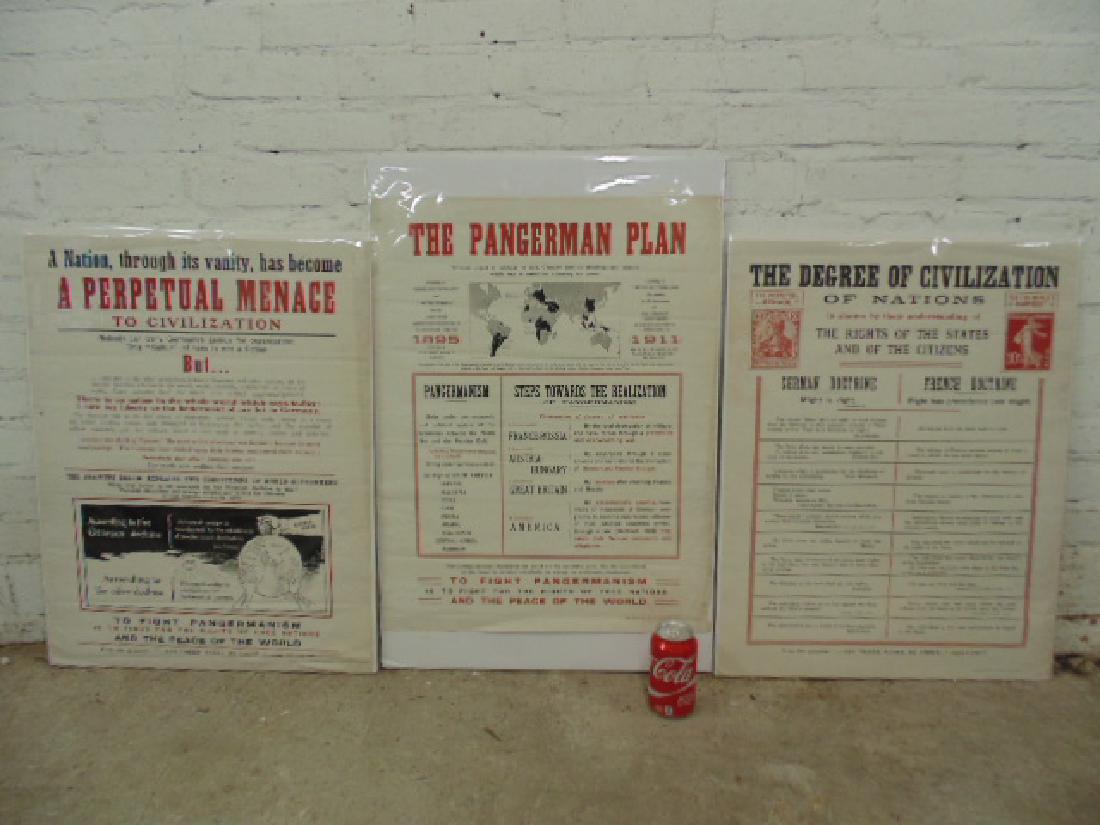 3 WW1 posters, pamphlets, Fighting Pan-Germanism, (1 of 10)