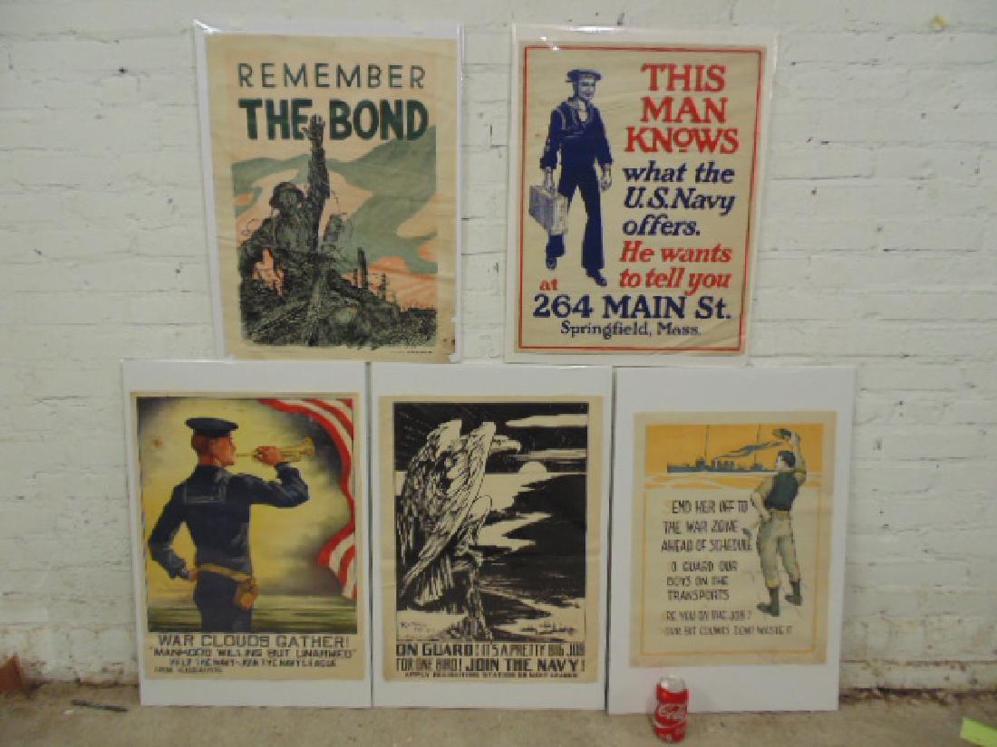 5 WW1 propaganda posters, US, includes "Remember the (1 of 10)