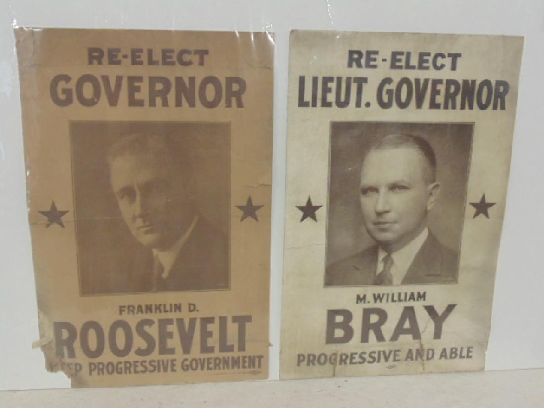 2 campaign posters, re-elect governor Franklin D. (1 of 4)