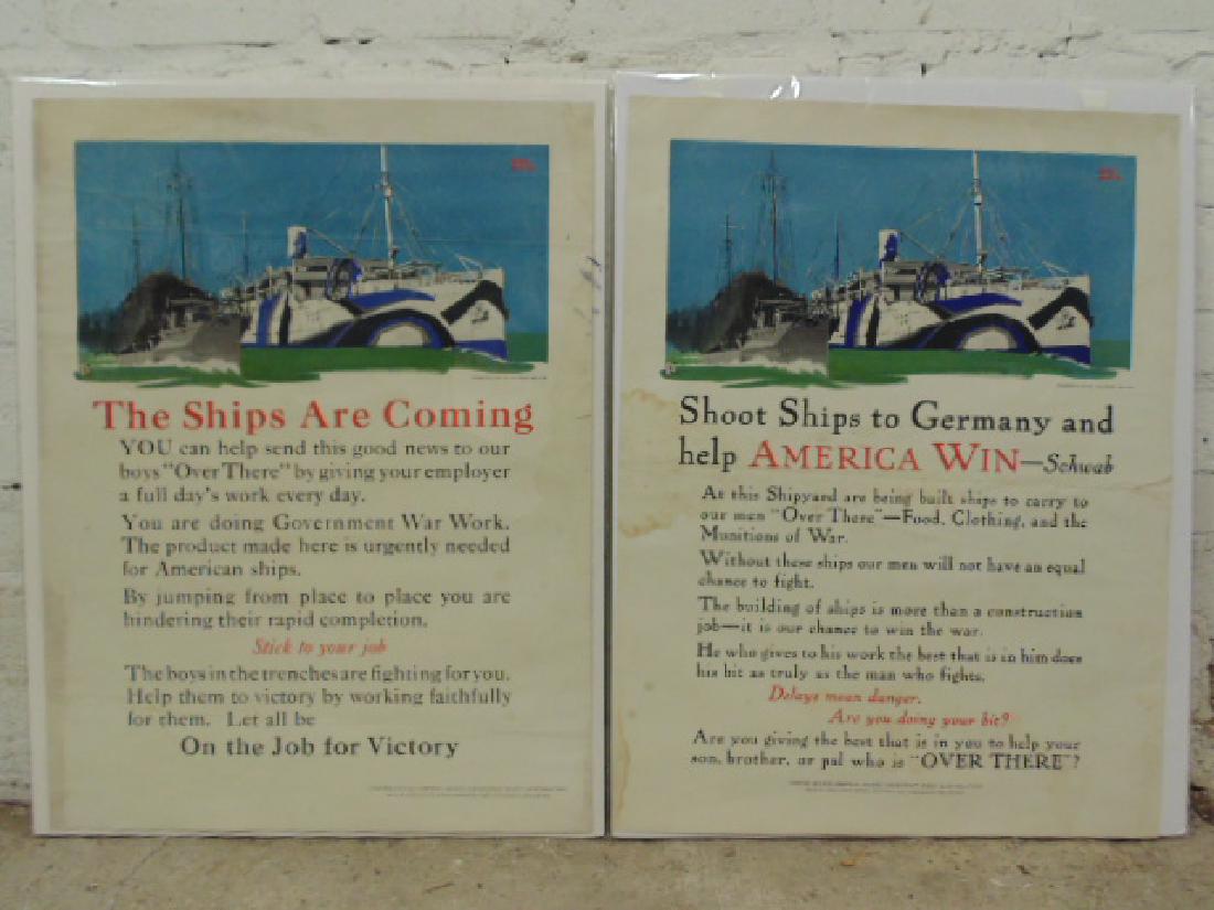 Two WW1 posters, US Shipping Board Emergency Fleet (1 of 7)