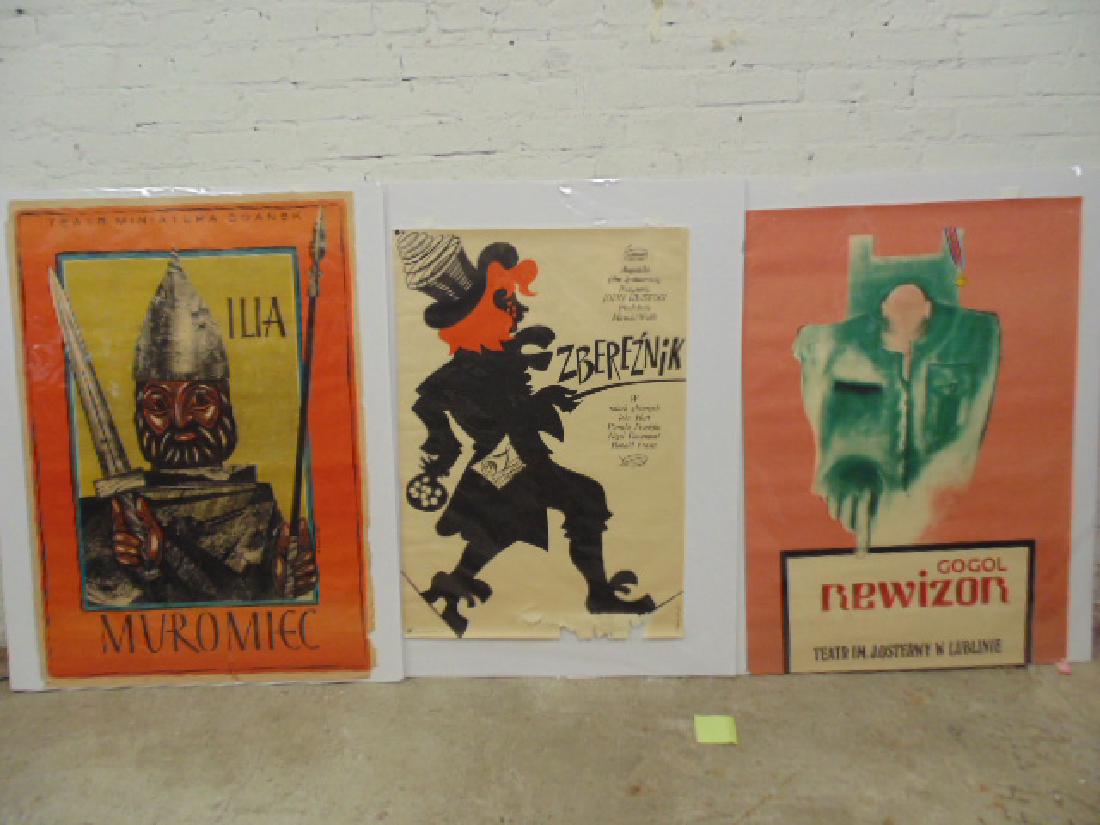 3 Polish theater posters, 1960's, early 70's, including (1 of 9)
